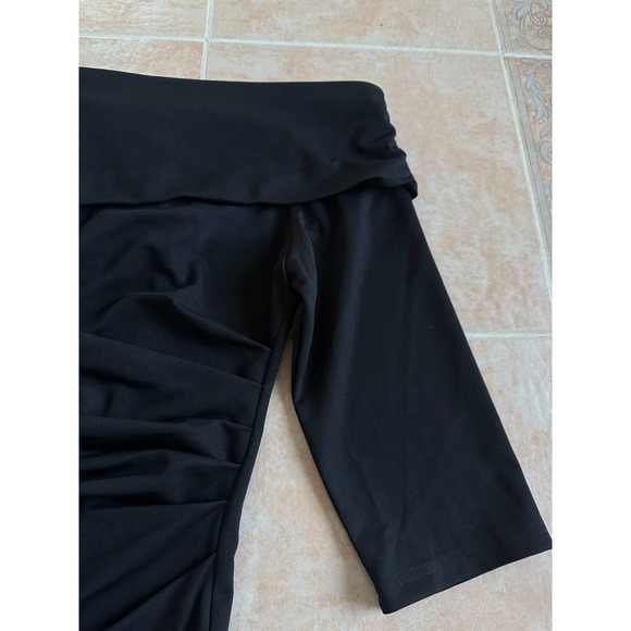 GRACE KARIN One Shoulder Ruched Midi Dress 3/4 Sleeve  size 2XL - Picture 4 of 8